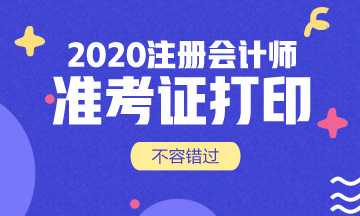 徐州2020年注会准考证打印时间