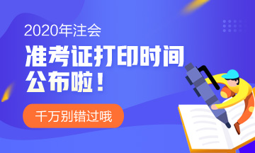 鹤壁2020年注会准考证打印时间