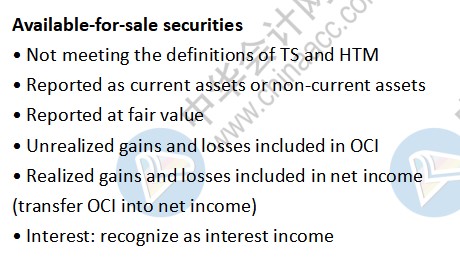 uscpa知识点：Available-for-sale securities