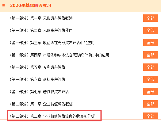 2020《资产评估实务二》基础阶段习题库更新进度！