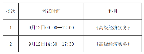 福建高级经济师考试时间