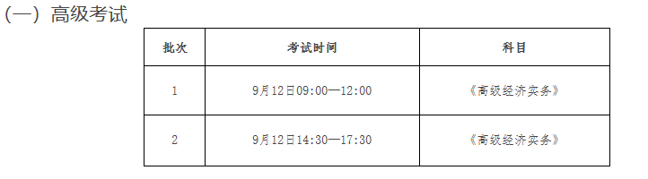 宿迁高级经济师考试报名时间