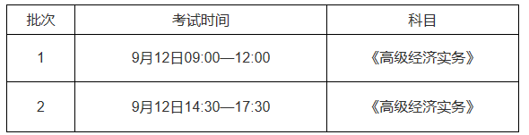 重庆市初级经济师考试安排