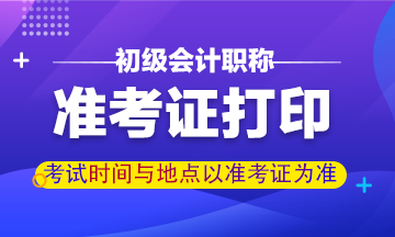 2020初级会计准考证打印