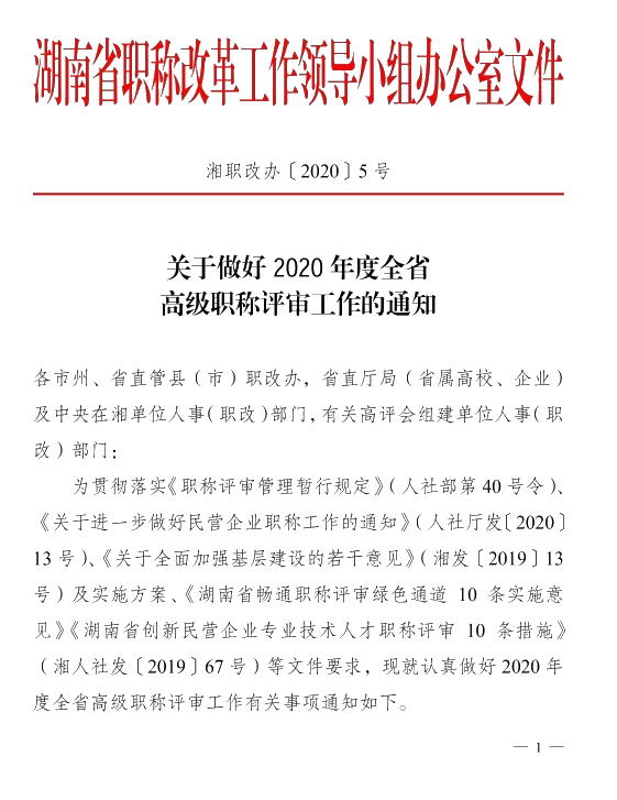 郴州市2020高级经济师评审工作通知