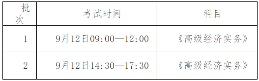 河南省高级经济师考试时间