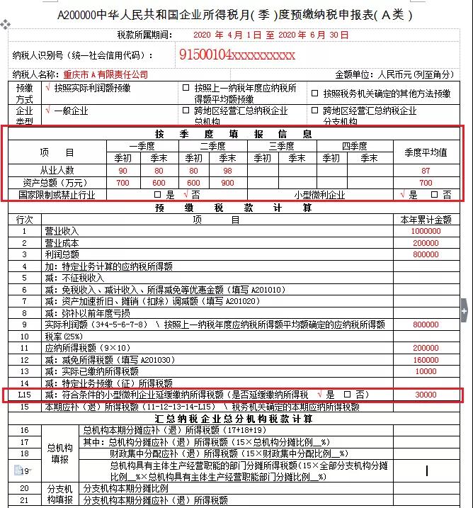 小微企业请注意！企业所得税季度申报表有变化！