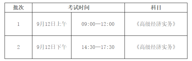 2020高级经济师考试时间