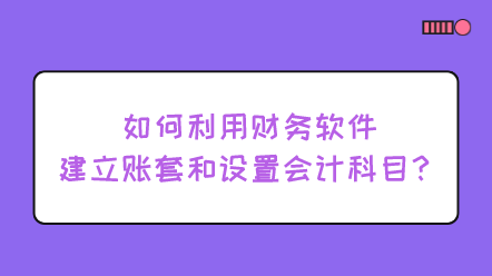 如何利用财务软件建立账套和设置会计科目？