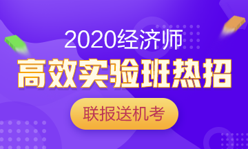 2020经济师高效实验班热招中