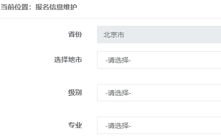 北京初中级经济师报名信息填写页面