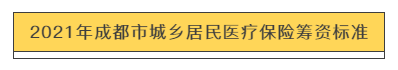 速转！成都市2021年城乡居民基本医疗保险缴费标准出炉