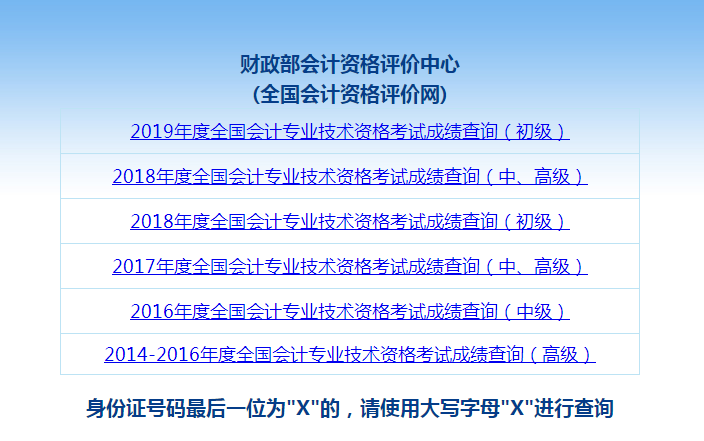 中级会计职称考试成绩查询入口及查询步骤指导