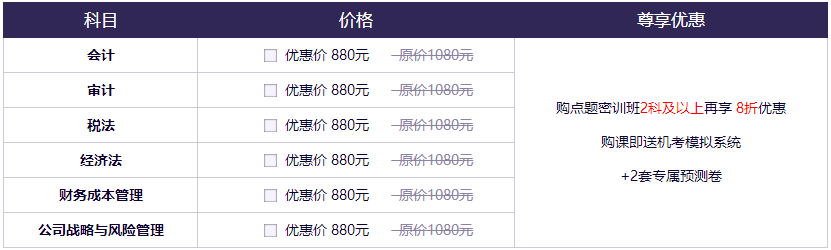 【紧急通知】注会点题密训班10月1日将恢复原价！快抢>