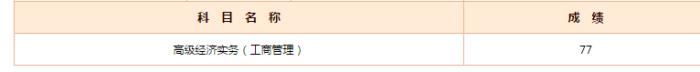 高级经济师成绩