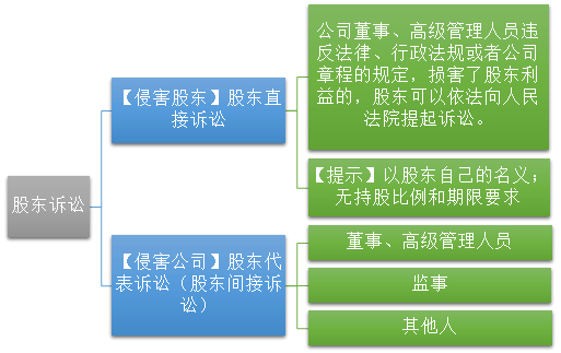 2021中级会计职称经济法预习知识点：股东诉讼