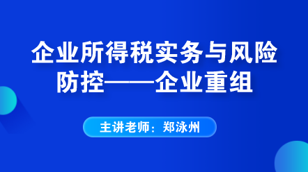 企业所得税实务与风险防控——企业重组 (1)