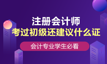 会计专业学生，考过初级还建议考什么证？