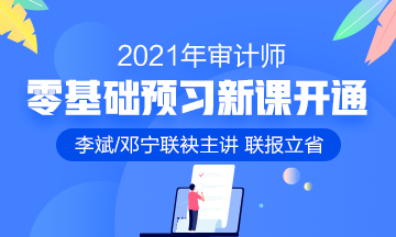 2021年审计师零基础预习班开课