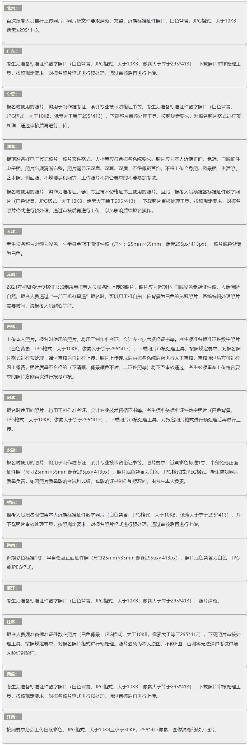 注意！2021年各地初级会计考试报名照片上传有要求！_初级会计职称_正保会计网校