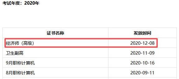 成都高级经济师合格证明发放