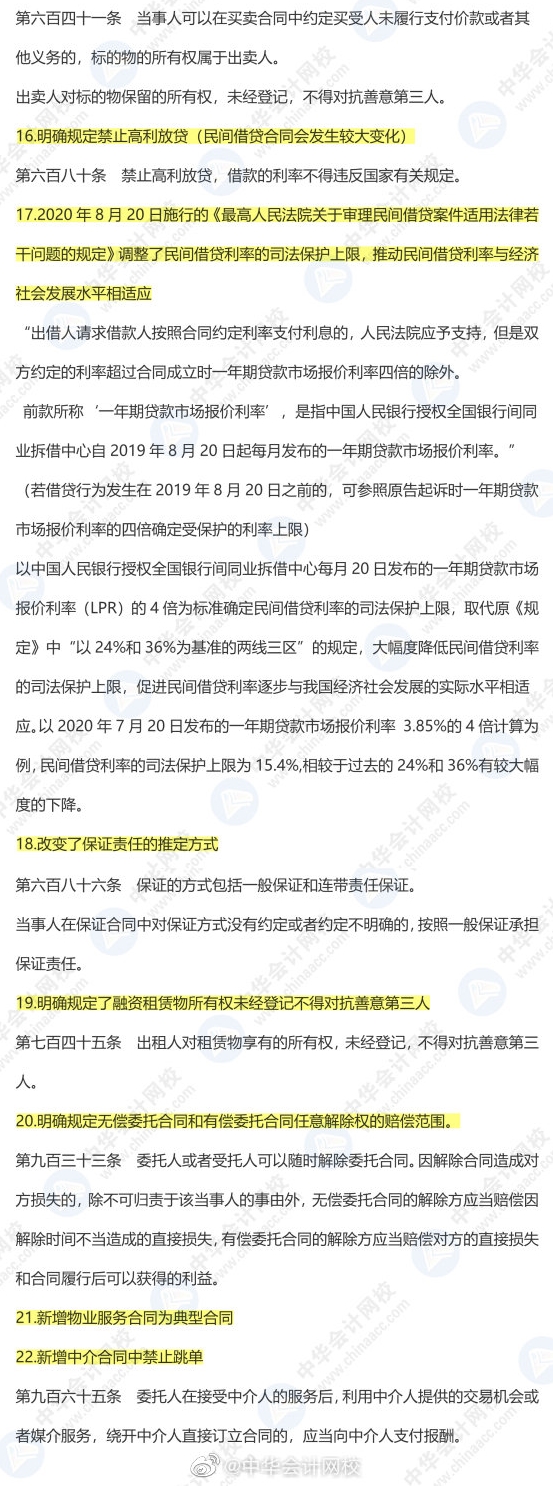 《民法典》出台对注会经济法有啥影响？9张图预测31个新增考点！