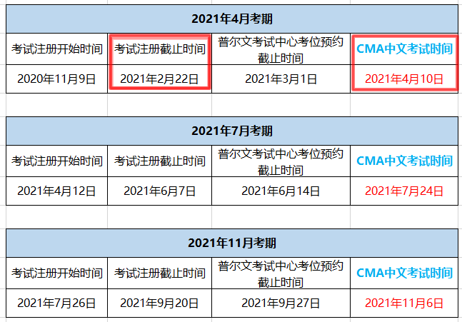 CMA考试报名时间