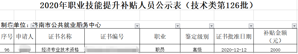 好消息！高级经济师证书可领济南市职业技能补贴！