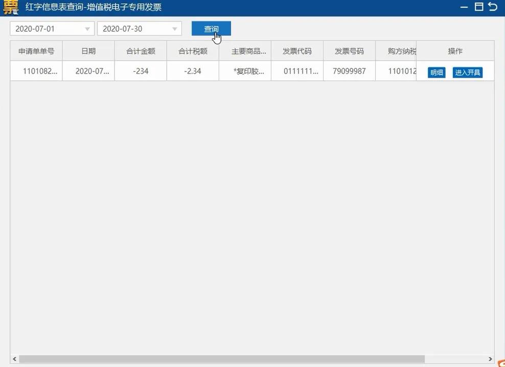 红字信息表填开、负数电子专票开具，全了~