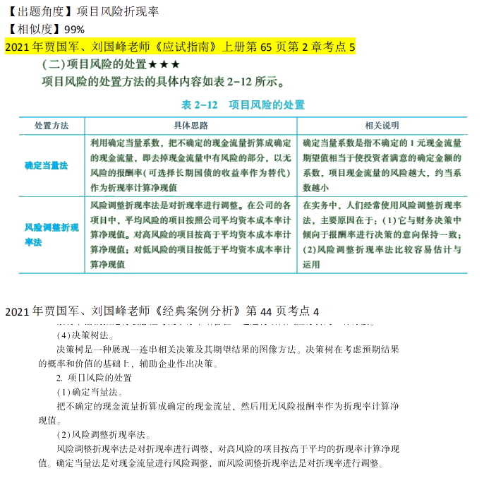 2021 年《高级会级实务》考试知识点与辅导书对比（第二章）