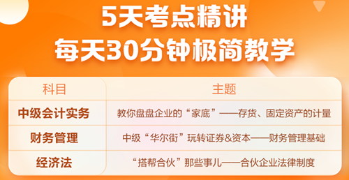 中级会计怎么学更高效？5天考点串讲，拿下27分！