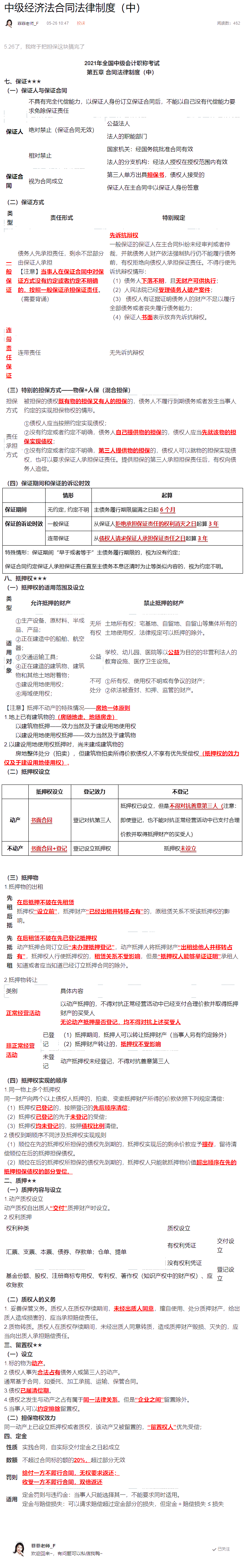 不想整理笔记？王菲菲替你梳理中级会计经济法合同法律制度（中）