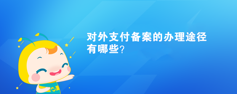 对外支付备案的办理途径有哪些？