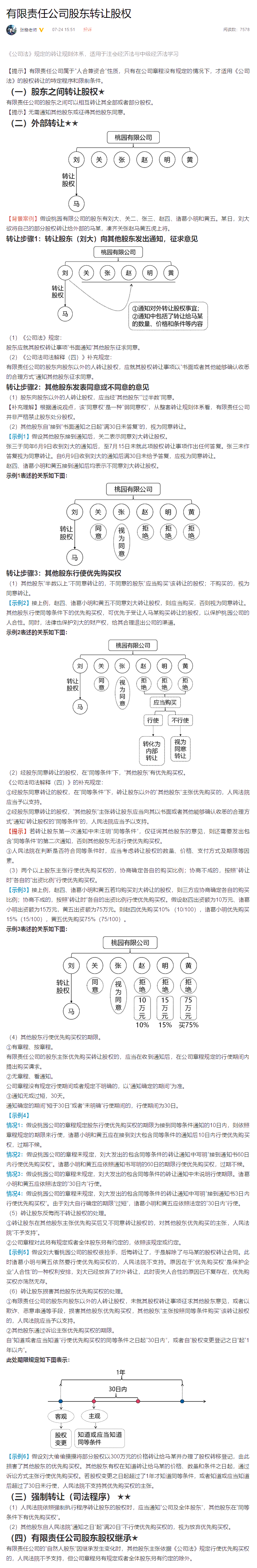 稳中求胜：张稳4步搞定中级会计经济法有限责任公司股东转让股权