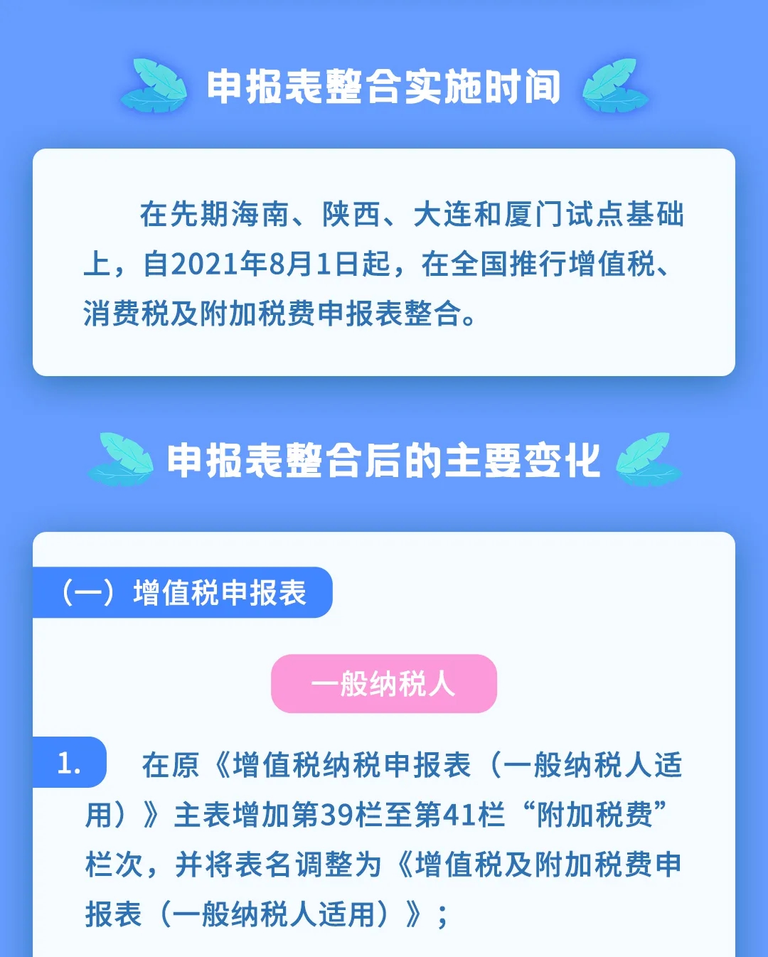 增值税、消费税及附加税费申报表整合，带你梳理一遍！