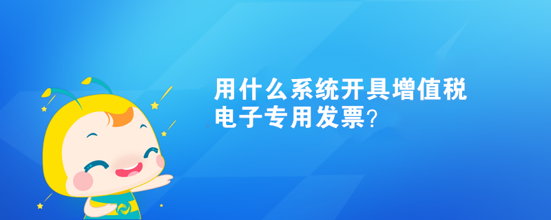 用什么系统开具增值税电子专用发票？