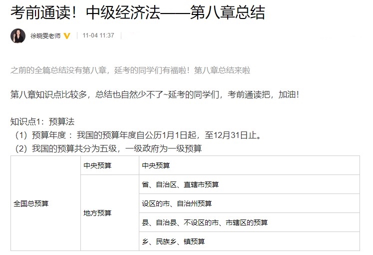 徐晓雯：考前通读！中级会计经济法精华考点总结【第8章】
