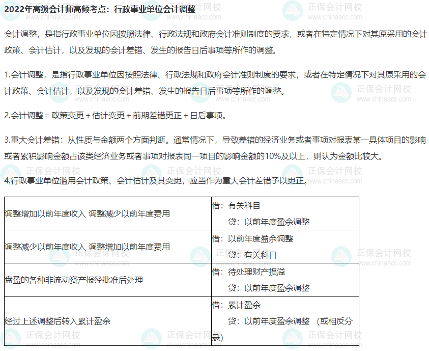 2022年高级会计师高频考点：行政事业单位会计处理