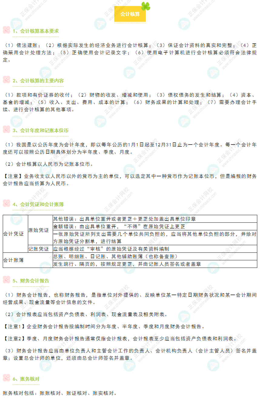 《经济法基础》30天重要知识点打卡！第3天：会计核算