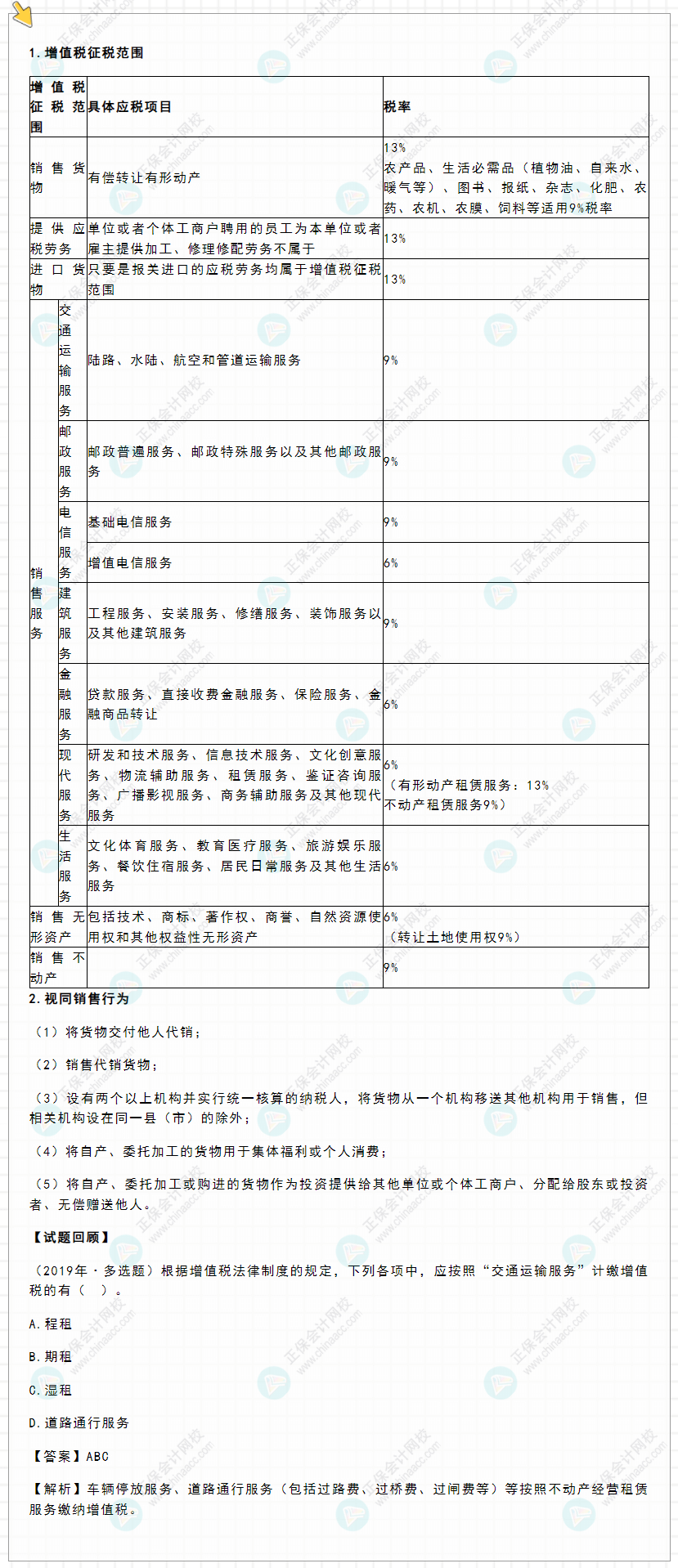 2022年初级会计《经济法基础》高频考点：增值税征税范围