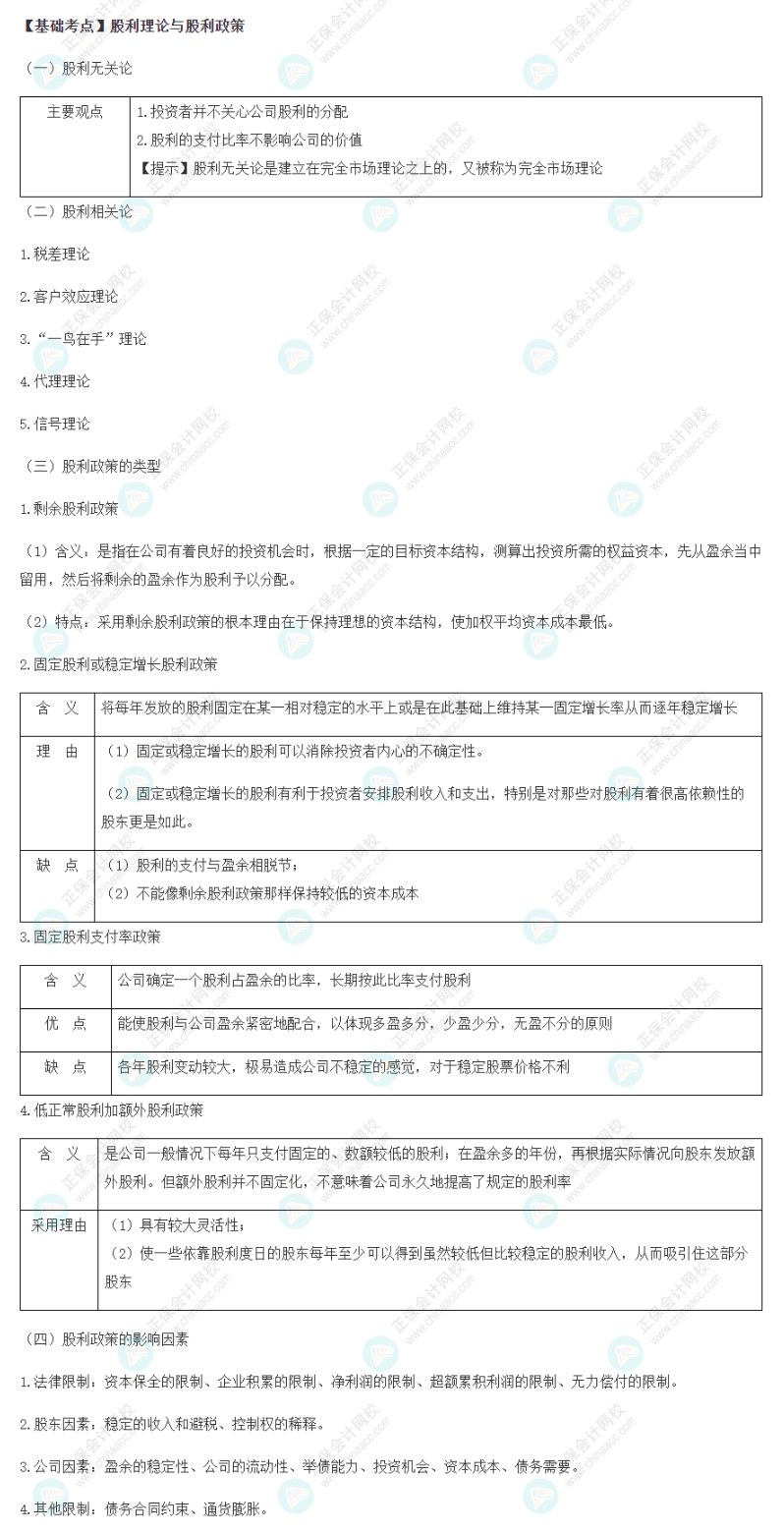 2022注会《财管》基础备考阶段必备考点