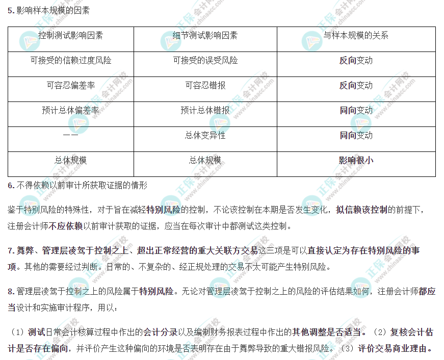 【考前必背】注会《审计》考前速记