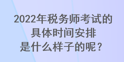 2022年税务师考试的具体时间安排是什么样子的呢？