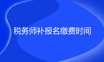 税务师补报名缴费时间