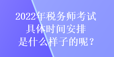 2022年税务师考试具体时间安排是什么样子的呢？