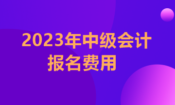 江苏2023年中级会计职称考试报名费用多少？