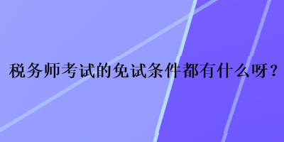 税务师考试的免试条件都有什么呀？