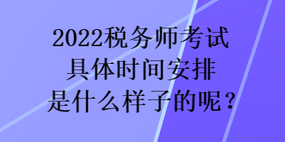 2022税务师考试具体时间安排是什么样子的呢？