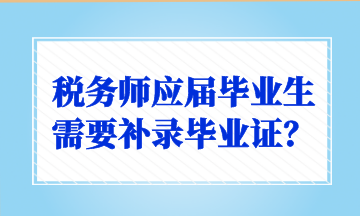 税务师应届毕业生需要补录毕业证？