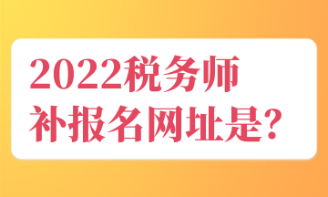 2022税务师 补报名网址是？